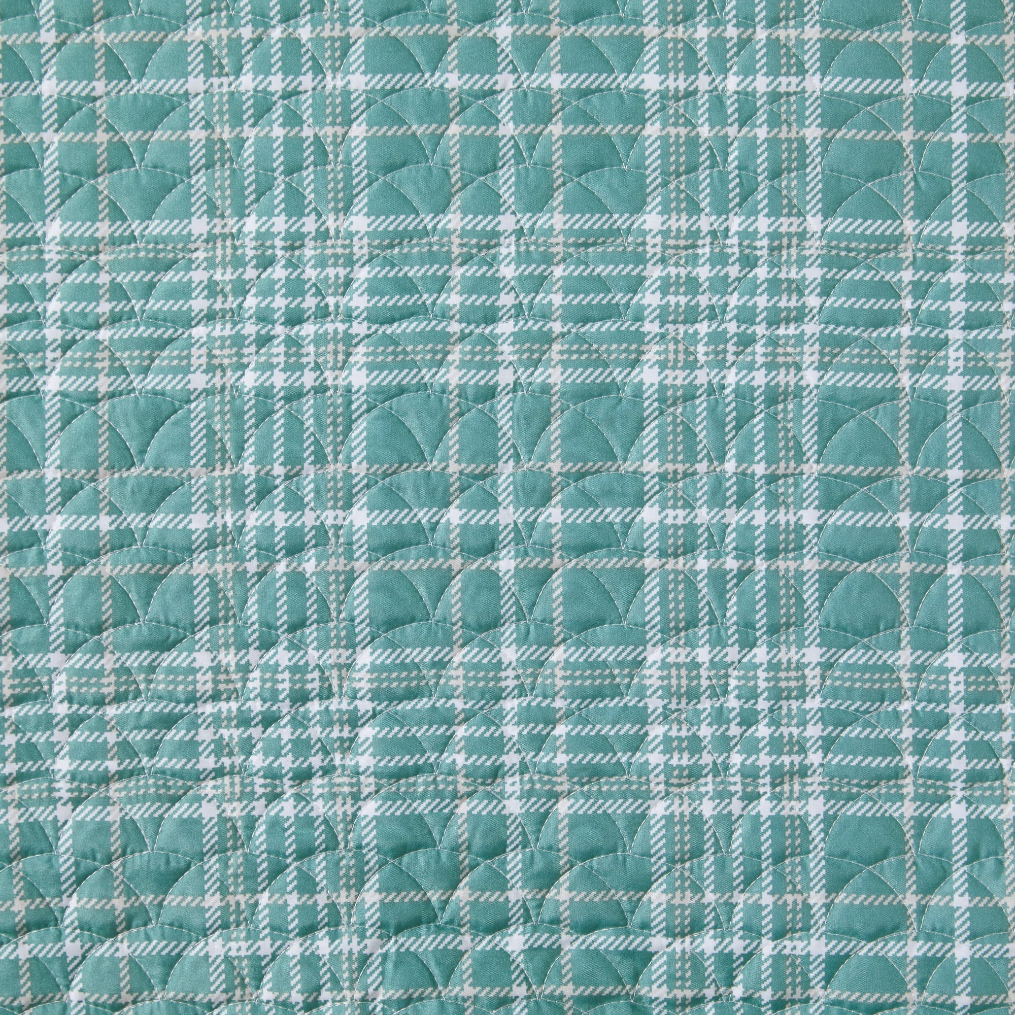 Mainstays Green Vertical Stripe Microfiber Quilt, Full/Queen - Reversible