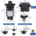 thumbnail image 3 of Ourlova Water Diaphragm Pump Rv Pump Fresh Water Pump 115V 5 Gpm Pressure Adjustable Self Priming Sprayer Pump with Pressure Switch for Boat Water Purifier Solar Water System, 3 of 7