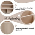 thumbnail image 5 of Topsome Remote Control Holder with 4 Compartments, PU Leather Nightstand Organizer Desk Caddy, Decorative Bedside Table Storage Organizer for TV Remote, Media Player, Home Office Supplies (Beige), 5 of 7