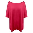 thumbnail image 4 of Women's Off Shoulder Basic Tee Casual Summer Tops Lightweight Pure Stretch Knit Blouse for Daily Wear with Jeans, 4 of 4