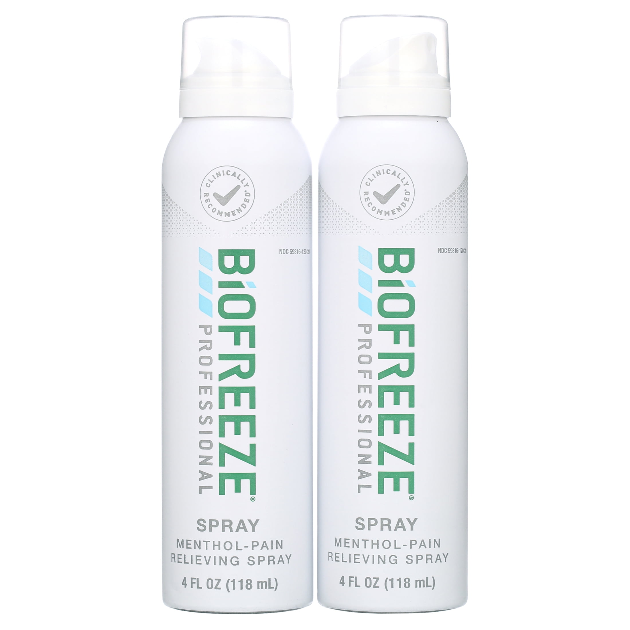 Biofreeze Pain Relief 360 Spray for Arthritis, Cold Topical Analgesic, Fast Acting Cooling Pain Reliever for Muscle, Joint, and Back Pain, Colorless Formula, Pack of 2, 4 oz. Bottles, 10.5% Menthol