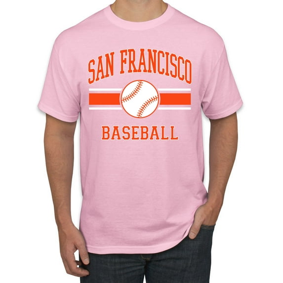 Wild Bobby City of San Francisco Baseball Fantasy Fan Sports Men's T-Shirt, Light Pink, Small