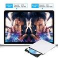 thumbnail image 2 of AUBEAMTO Aluminum External Blu Ray CD DVD Drive 3D, USB 3.0 and Type USB C Bluray DVD CD RW Row Burner Player Compatible for MacBook OS Windows 7 8 10 PC iMac, Silver, 2 of 8