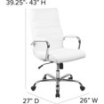 thumbnail image 2 of Whitney High Back Desk Chair - White LeatherSoft Executive Swivel Office Chair with Chrome Frame - Swivel Arm Chair, 2 of 8