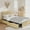 Natural(Full-4 Drawers), variant on Eastvita Queen Size Bohemian Cane Platform Bed Frame - Rattan Headboard, Strong Wooden Slats, Stylish & Durable