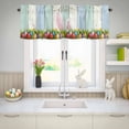 thumbnail image 5 of Valances for Windows Spring Easter Rabbit Ears Eggs Rod Pocket Short Curtain for Bathroom Living Room Bedroom Blue Green White Striped 1 Panel 54x18in, 5 of 9