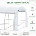 thumbnail image 4 of Outsunny Large Walk-in Greenhouse, 20'x10'x6' Tunnel Greenhouse with Zippered Door and 12 Roll-up Windows, Outdoor Green House for Garden Plant, White, 4 of 9