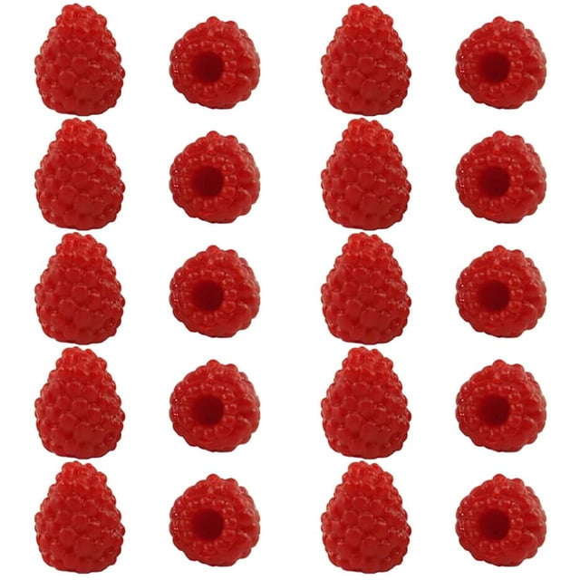 Nvzi Paquete de frutas artificiales, juego de frutas de plástico para decoración, ideal para fiestas en casa, rellenos de jarrones y accesorios de fotografía (frambuesa roja, 10 unidades)