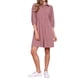 thumbnail image 2 of Vestido Mini Casual INSPIRE CHIC para Mujeres con Cuello con Solapa y Manga 3/4, Vestido A-Line con Botones para Otoño XL Rosa Oscuro, 2 of 5