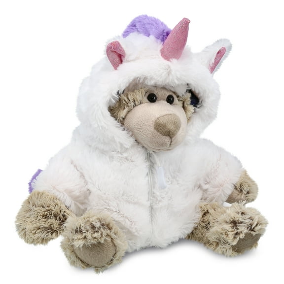DolliBu Polar Bear Unicorn Plush Stuffed Animal Toy - Super Soft Bearcorn Dress Up with Removable Unicorn Plush Outfit, Cute Fantasy Gift - 10 Inches