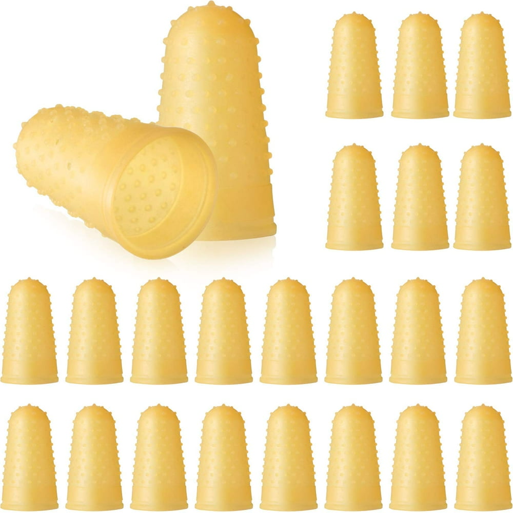 24 Pieces Rubber Fingers Tip Fingers Covers Rubber Finger Pads Grips