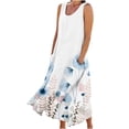 thumbnail image 2 of SMihono Robe Maxi Bohème d'Été pour Femmes Grande Taille Mode d'Été pour Femmes Décontractée Imprimée Sans Manches à Col Rond avec Poches Robe de Plage Décontractée Maxi Robe d'Été Robe d'Été Évasée de Plage, 2 of 5