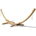 thumbnail image 4 of 13 Feet Russian Pine Hardwood Arc Frame Hammock Stand with Hooks and Chains-Natural, 4 of 8