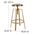 thumbnail image 5 of Emma + Oliver Barstool with Swivel Lift Seat, Gold, 5 of 11