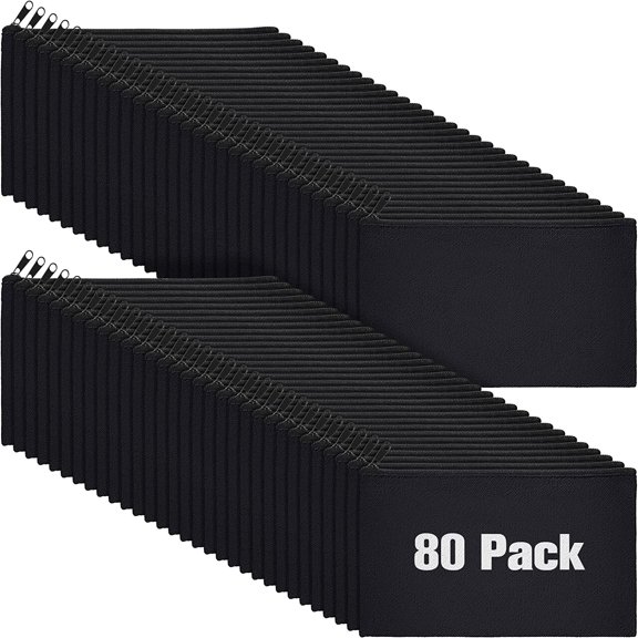 80 Pack Canvas Zipper Makeup Bags Bulk Pencil Pouches Blank DIY Craft Canvas Cosmetic Bag Pouch with Zipper for Makeup Cosmetic Toiletry Stationary Storage(All Black)
