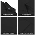 thumbnail image 6 of GENTS BLISS Long Sleeve Mens Dress Shirts Casual Solid Shirts for Men Regular Oxford Tops with Pocket, 6 of 10