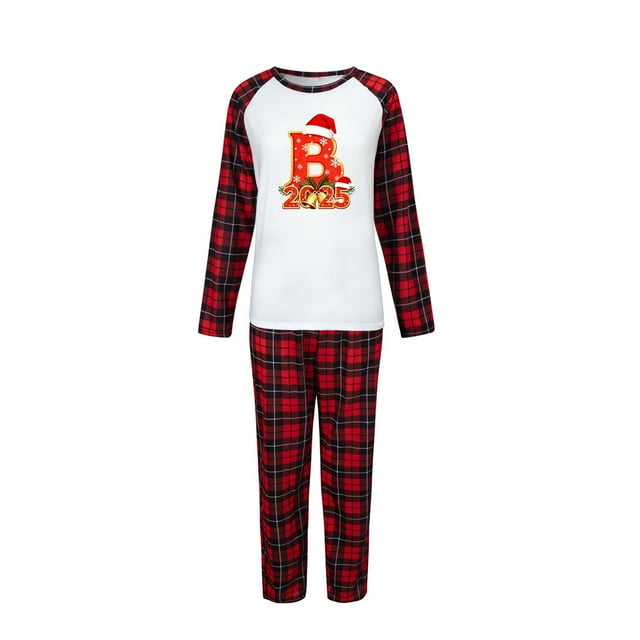 Mom Family Matching Christmas Pajamas Set Letter Print Family Parties Costume Winter Christmas Fashion Clothing