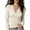 Beige, variant on ZDNIXIAN Women Wrap V Neck Long Sleeve T Shirt ,Soft Stretchy Ruched Fitted Blouse, Casual Solid Color Surplice Front Slim Fit