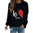 thumbnail image 1 of Chandail Col Rond de la Saint-Valentin pour Femmes Manches Longues Chandails en Molleton Cœur d'Amour Cadeau Graphique Fête des Mères 2024 Chandail en Molleton Imprimé Cœur Mignon Chandail Col Rond Manches Longues, 1 of 3