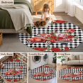 thumbnail image 5 of Round Area Rug 3 Ft, Roses Valentine's Day Washable Non-Slip Circle Carpet for Living Room/Bedroom, Farmhouse Floral Truck Plaid Low-Profile Small Floor Mats Collection Rugs for Indoor, 5 of 7