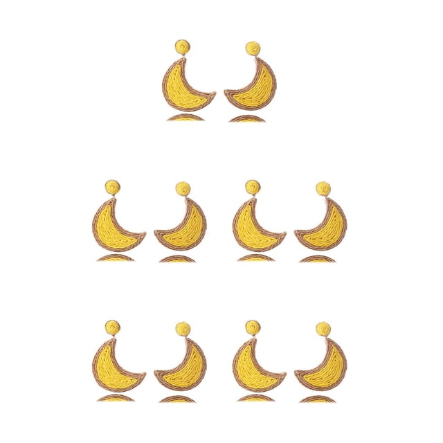 Pendientes Vintage en Forma de Luna Sonducket Amarillo 1 Par