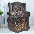 thumbnail image 4 of Grandma Soft Flannel Fleece Throw Blanket, Greatests Call Me Grandma Words with Ornamental Swirled and Curved Lines, Cozy Plush for Indoor and Outdoor Use, 60" x 80", Multicolor, by Ambesonne, 4 of 5