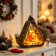 thumbnail image 2 of Christmas Hanging Night Light Ornament, Triangular Christmas Santa Night Light with Warm, Cozy Glow Battery Operated Desktop Decor For Xmas House Decor (M), 2 of 6
