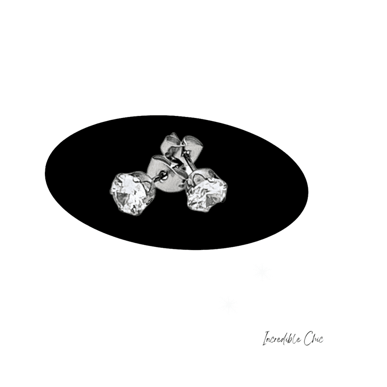 8mm Cubic Zirconia Stud Earrings in Sterling Silver