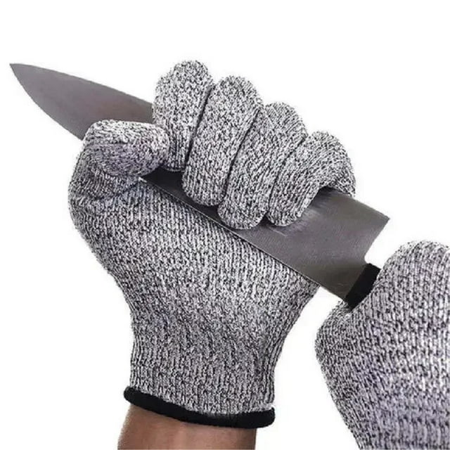 Gants de Protection de Sécurité Anti-Coupure, Résistants aux Coupures et aux Poignets, en Fil d'Acier Inoxydable et Maille Métallique, Gants de Travail de Boucher Résistants aux Coupures, Prise Supérieure