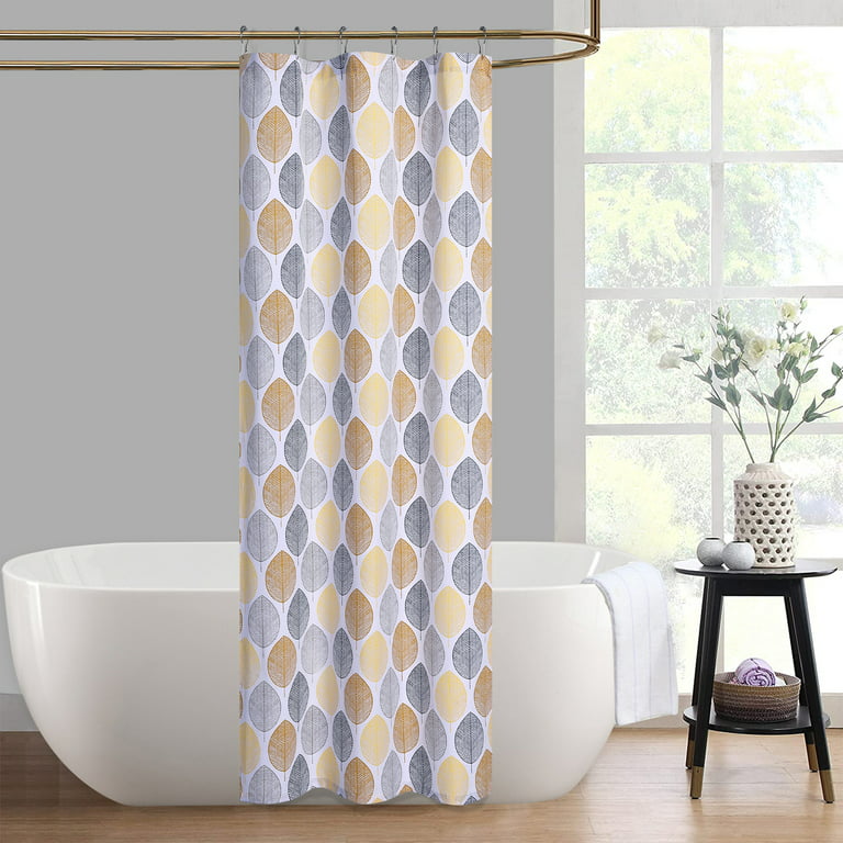 Glowsol Yellow Fabric Shower Curtain Machine Washable Farmhouse Bathroom Curtains Hotel Quality 54x78 Inches For Bathtub 1 Set Com