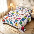thumbnail image 3 of Erosebridal Rustic Bird Wildlife Bed Spread Queen,Watercolor Branch Queen Coverlet Set,White Blue,3 Pieces,1 Quilt and 2 Pillowcases, 3 of 7