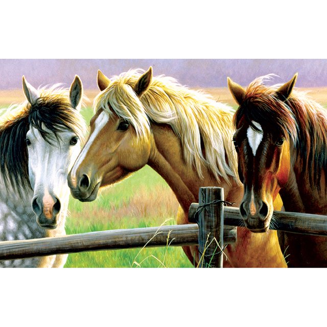 Taladro Pintura Diamante (DE4706) 5D DIY Pastizales Completos Caballos Punto de Cruz (B1018) 45x60cm FLhrweasw Nuevo