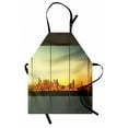 thumbnail image 1 of Modern Apron Empty Office at Sunset with View to Skyline Architecture Downtown City Art, Unisex Kitchen Bib Apron with Adjustable Neck for Cooking Baking Gardening, Orange Grey Green, by Ambesonne, 1 of 3