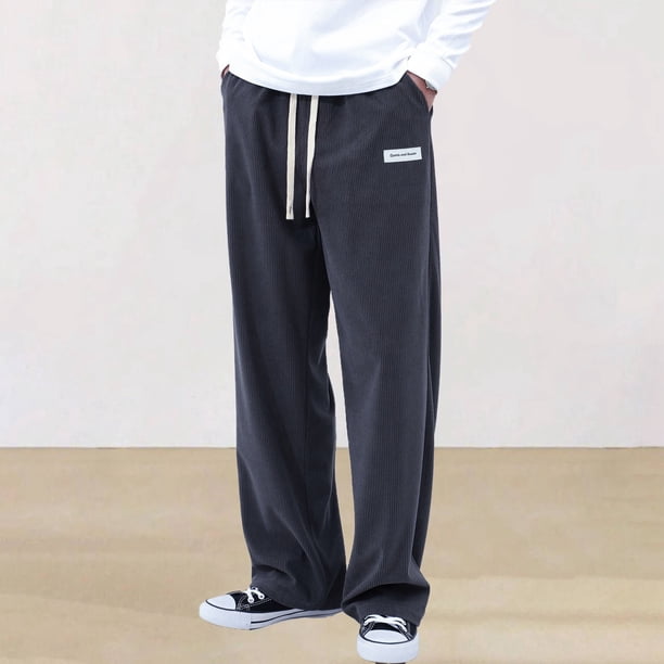 WILLBEST Pantalones Casuales para Mujer, Unisex, de Color Sólido, con Cordón Ajustable, de Pana, de Pierna Recta, Cómodos, Versátiles, para Uso Diario. Extra Grande