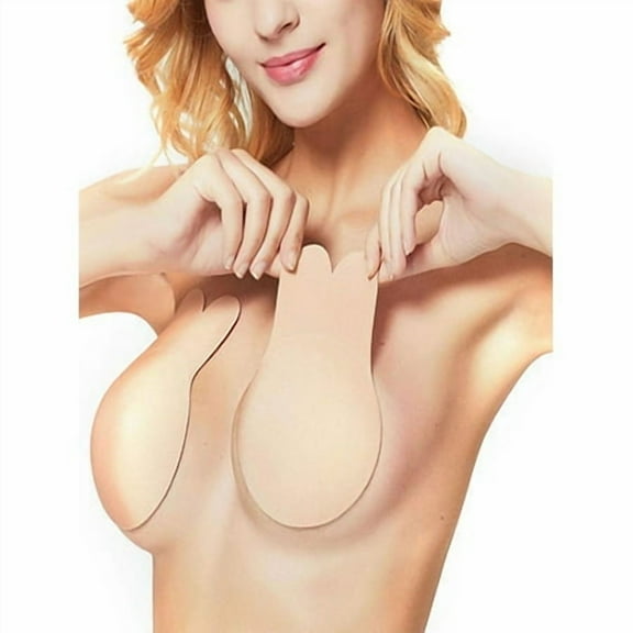 PULLIMORE Rabbit Ear Self Adhesive Invisible Bra Breast Lifting Push Up Strapless Backless Nipple Covers for Wedding Party