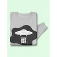 thumbnail image 3 of Ufo World Day  Design Sweatshirt Men -Image by Shutterstock, Male Medium, 3 of 4