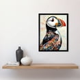 thumbnail image 2 of Multicolour Pattern Feather Puffin Bird Folk Art Art Print Framed Poster Wall Decor 12x16 inch, 2 of 5