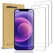 Rome Tech Tempered Glass Screen Protector for Apple iPhone 12 6.1" (2020) - 9H Screen Saver, Case-Compatible, Clear, 3-Pack