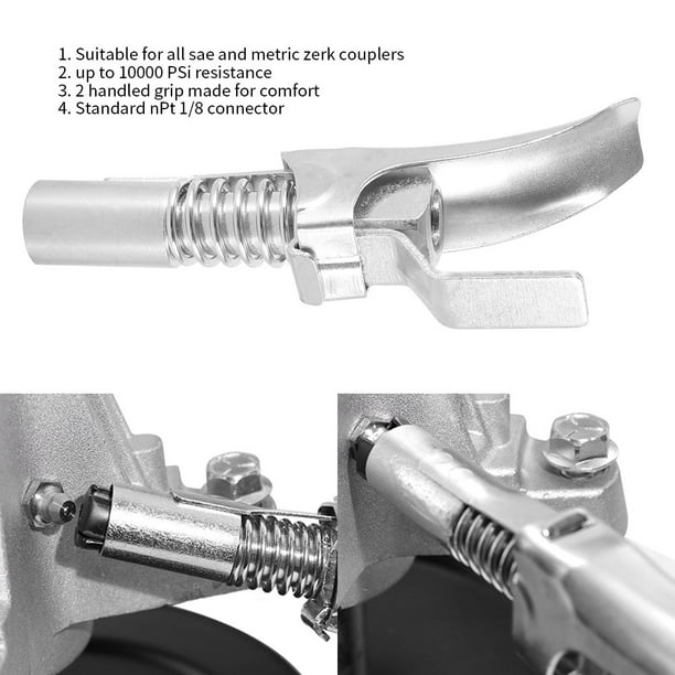 7 pièces ensemble d'outils de lubrification de Machine à graisse Kit  d'accessoires de lubrification de graisseur entretien de voiture et