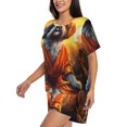 thumbnail image 2 of Lsque Cartoon Puppy Sunset Women's Short-Sleeved Pajama Set - 2 Piece Soft and Lightweight Sleepwear Set-4X-Large, 2 of 9