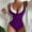 Purple, variant on Daiosportswear Slimming One Piece Swimsuit Women Tummy Control Bathing Suit Modest Swimwear Lace Up Back Shapewear Swim Suits Black 16(XXXXL)