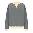 thumbnail image 6 of CKpwisy Womens Oversized Sweatshirts Trendy Color Block Long Sleeve Crewneck Pullover Shirts Loose Cozy Soft Drop Shoulder Tops 2025 Fall Clothes for Women, 6 of 6