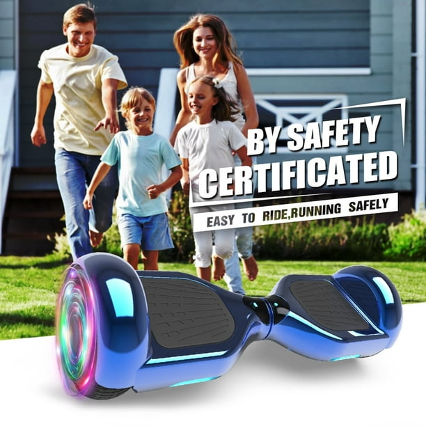 Hoverboard Bluetooth pour enfants, couleur araignée et couleur chromée,  scooter auto-équilibré, haut-parleur sans fil intégré et roues clignotantes  