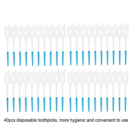 40PCS/Pack Toothpicks Elastic Gums Massager Between Teeth Plague Remover Dental Cleaning Massaging (Best Gum For Teeth)