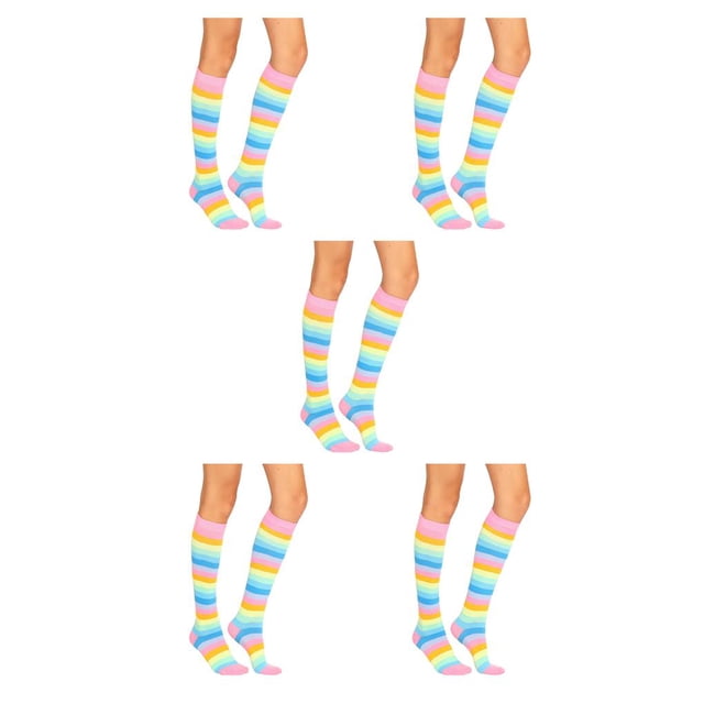 Sonducket 1 par de calcetines a rayas hasta la rodilla transpirabilidad calcetín fácil de combinar calcetín botas medias para disfraz de fiesta Type2 NO2 Sonducket CBP288835