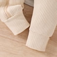 thumbnail image 4 of WIBACKER Newborn Baby Girl Ribbed Romper with Mittens Cuffts Infant Boy Jumpsuit + Hat 2Pcs Coming Home Outfit, 4 of 11