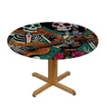 thumbnail image 3 of PIKWEEK  Round Tablecloth,Mexican Skeleton Day of The Dead Holiday Te Amo Indoor &amp; Outdoor Table Cover for Christmas, Thanksgiving, Event,Fits Tables, 3 of 7