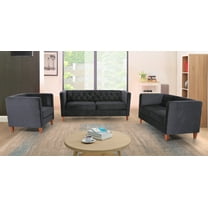 Uspridefurniture Lisette Velvet 3Pcs Living Room Set,Black