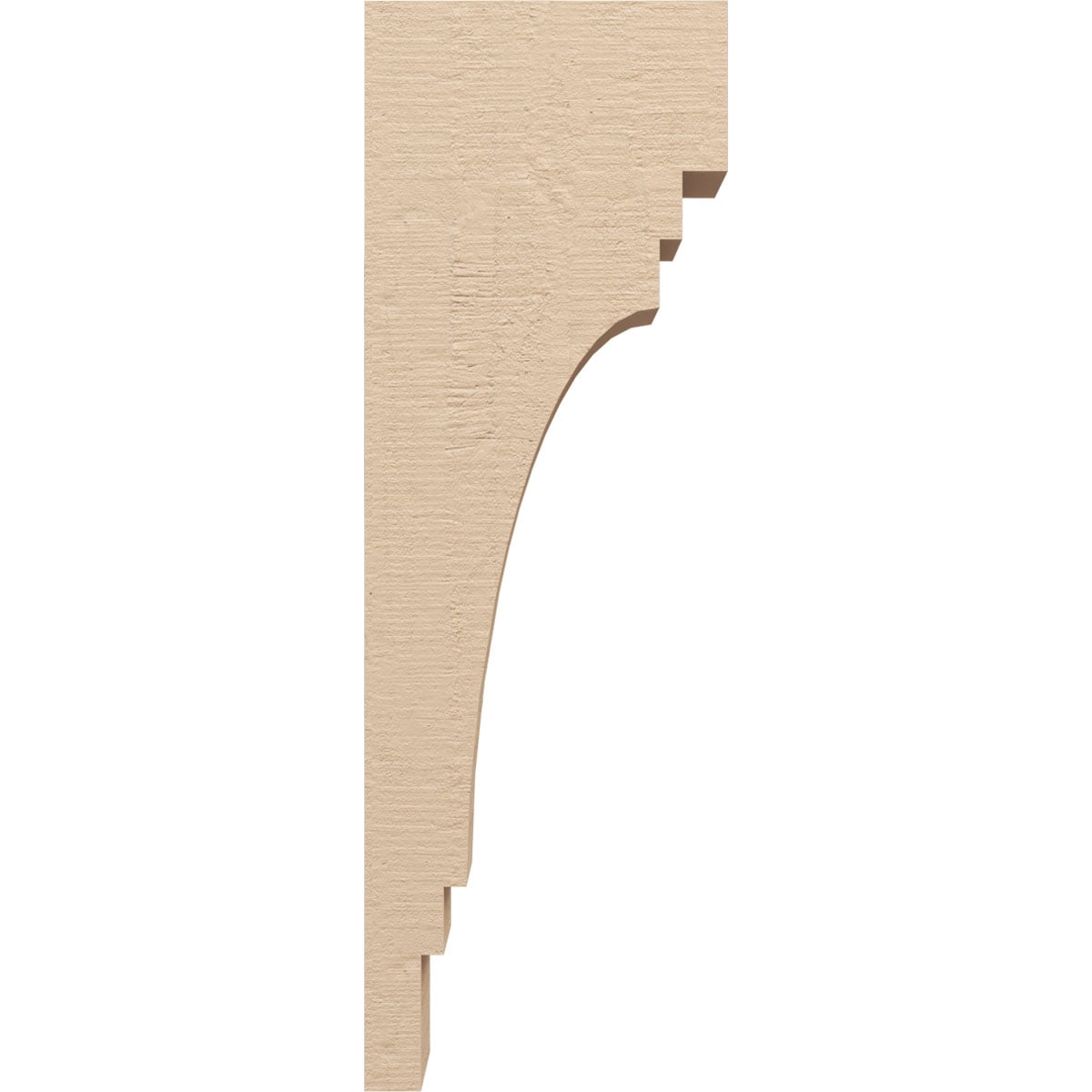 4"W x 8"D x 24"H Thin Pescadero Rough Cedar Woodgrain TimberThane Corbel, Primed Tan