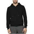 thumbnail image 3 of Txeol Mens Dialysis Sweatshirts with Arm Zipper Jacket Full-Zip Warm Hoodie Jacket Lightweight Solid Color Drawstring Sweatshirt with Pockets Black S, 3 of 8